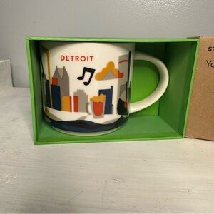 Starbucks Coffee Mug Detroit You Are Here series collectible mug 14 oz